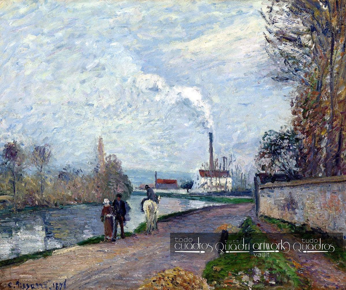 El Río Oise cerca de Pontoise con Cielo Gris, Pissarro