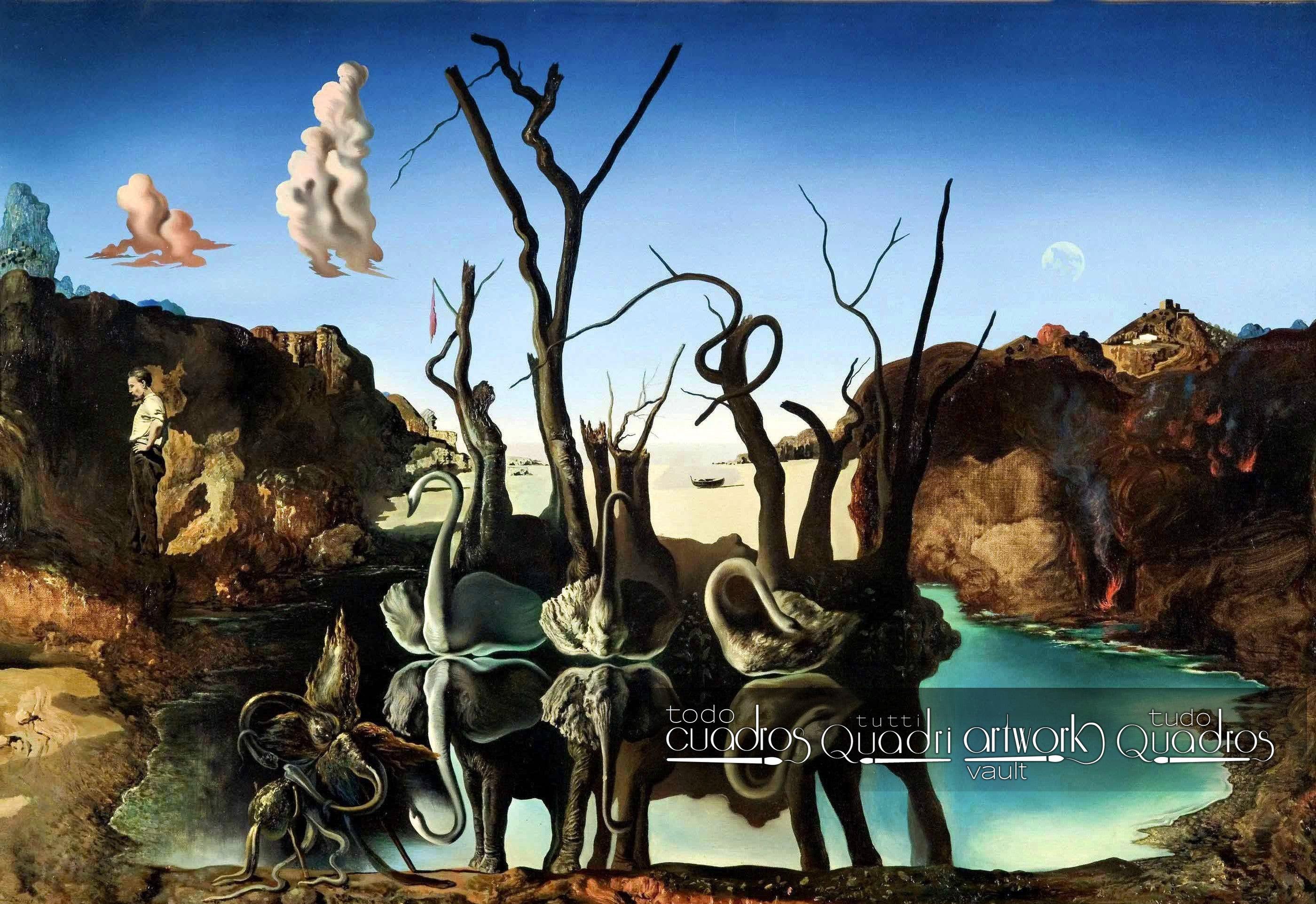 Cisnes que se reflejan como elefantes, Dalí