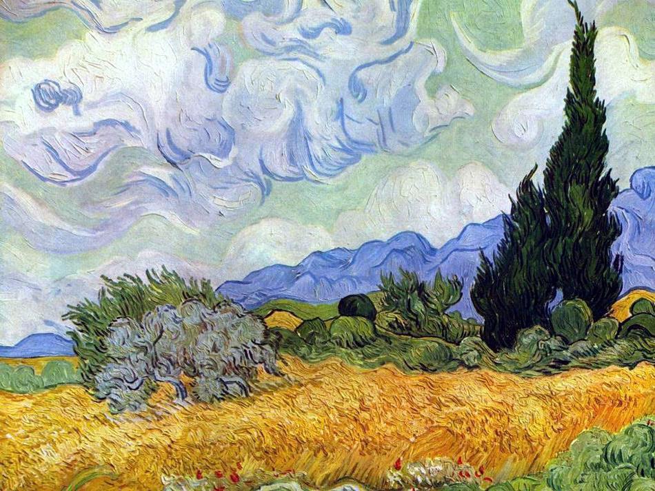Campo de trigo con cipreses, Van Gogh