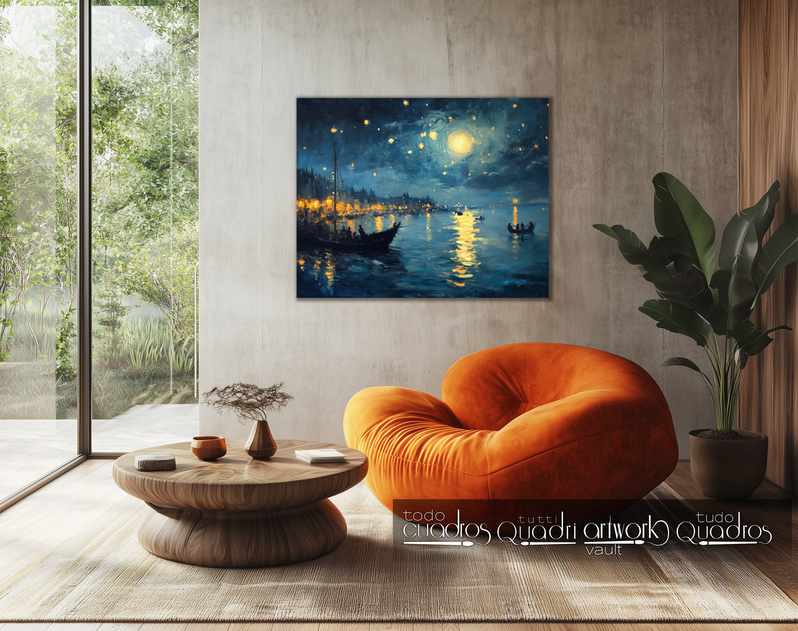 Impresiones de una noche brillante, estilo Monet