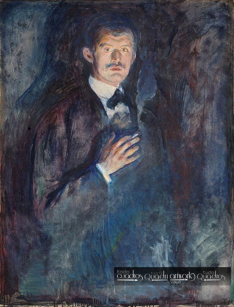 Autorretrato con cigarrillo, Munch