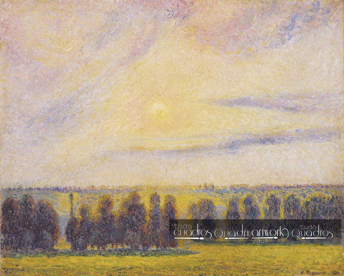 Puesta de Sol en Éragny, Pissarro