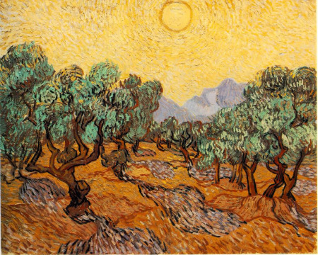 Vincent van Gogh el pintor atormentado e incomprendido Olivos-cielo-amarillo-sol