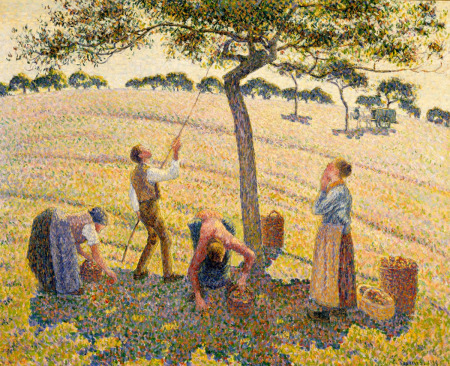 Camille Pissarro, ¿el impresionista que experimentaba demasiado? Cosecha-manzanas-c-pissarro-1888