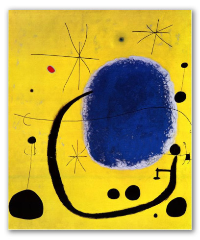 Oro del Azul de Miró, de colores fuertes.