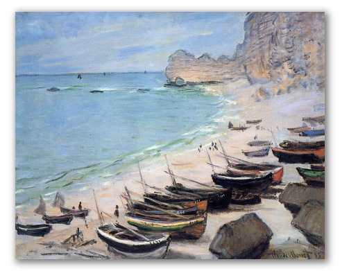 Boats on the beach at Etretat