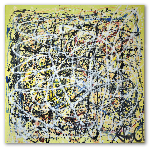 "Homenaje a Pollock", pinturas de Ángeles Croxatto