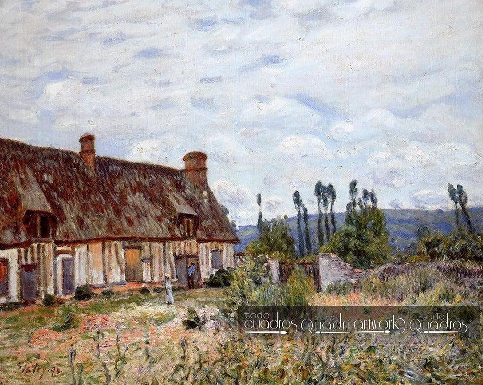 Cuadro "Casa Abandonada" de Sisley, reproducción al óleo.