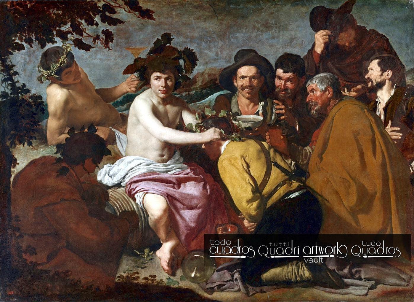 Cuadro El Triunfo De Baco De Diego Velazquez Tela Al Oleo