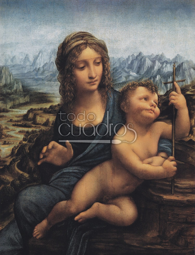 Colectivo conformidad hemisferio Virgen del Huso de Da Vinci, religioso, cuadro italiano.