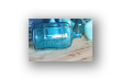 Garrafa de vidrio azul estilo retro glass. D1102