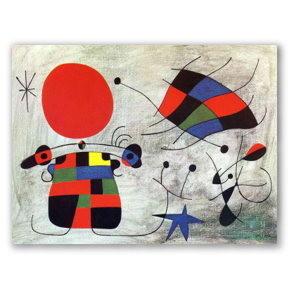 Cuadro abstracto moderno de Miró.